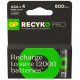 Акумулятор GP Recyko Pro 800mAh Eco, Ni-MH AAA, 1.2V, 2.4A, LSD70-5, коробка 4 шт.