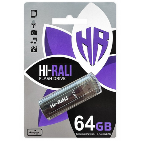 USB флеш накопитель Hi-Rali 64GB/ HI-64GBSTBK (Гарантия 3года)