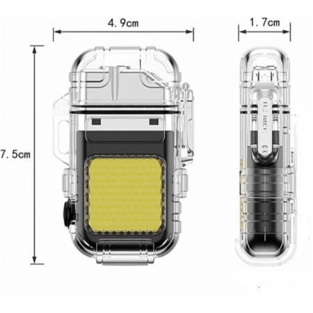Зажигалка спиральная USB и Led фонарик 9258