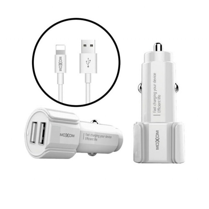 Автомобильное зарядное устройство USB x 2 MOXOM KC-15 iPhone