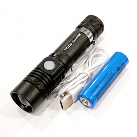 Ручний ліхтар Police WD232, Li-ion 18650, T6, Zoom, ЗУ USB
