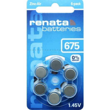Батарейки-Таблетки Renata ZA 675 / 1.45V/ 6шт. на блистере