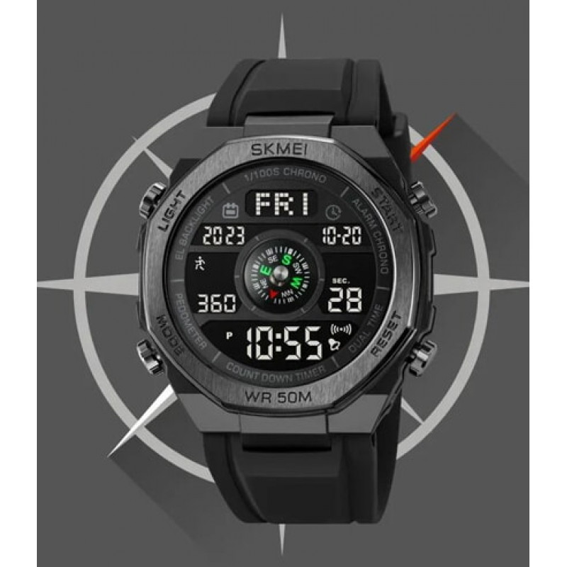 Часы наручные SKMEI 2209BKBK, BLACK-BLACK, Compass, Pedometer, 10323