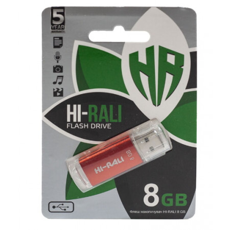 USB флеш накопитель Hi-Rali 8GB, HI-8GBVCRD (Гарантия 3года)
