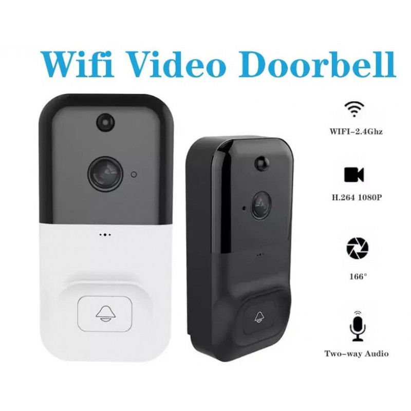Домофон SMART DOORBELL wifi, бездротовий домофон, відеодомофон, камера спостереження / 3*18650 / 3268