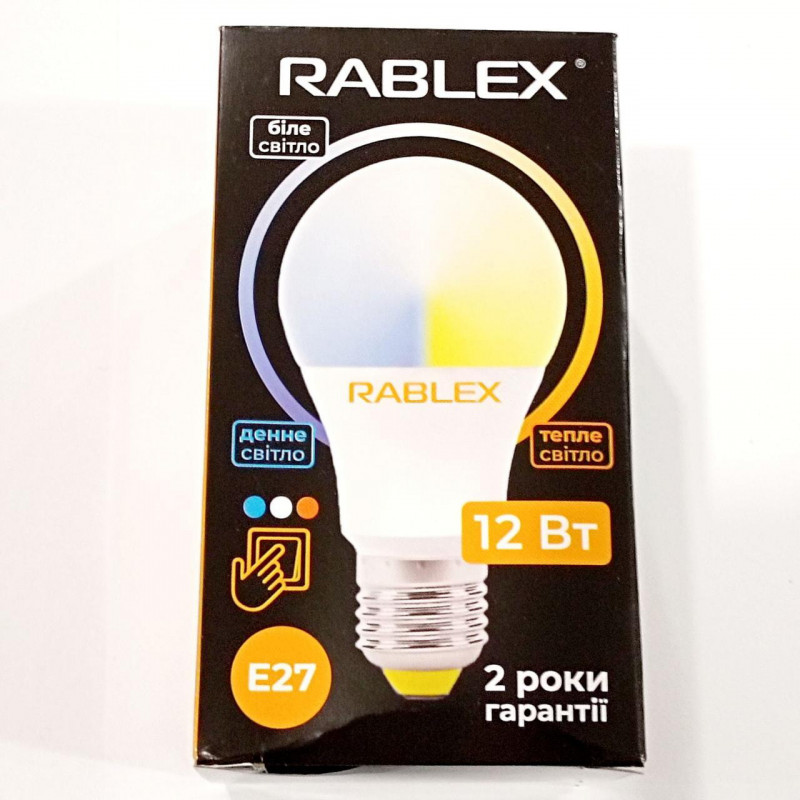 Светодиодная LED лампочка Rablex RB506 з рег. кольору світіння/ E27 / 12Вт/ 3000K-6200K