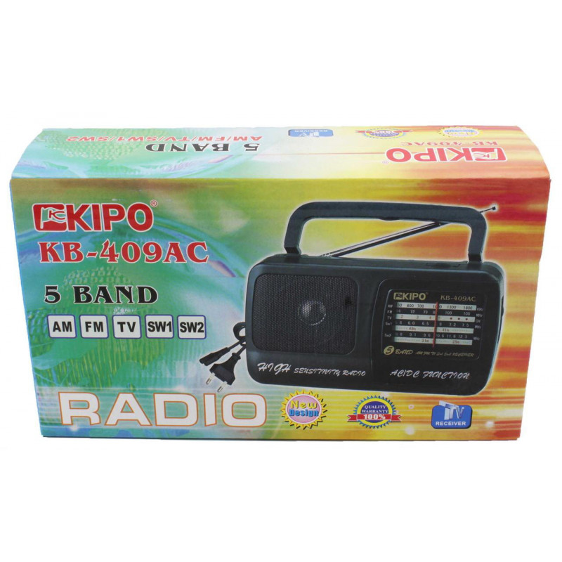 Радиоприёмник кипо KIPO KB-409AC, AM/FM/TV/SW1.5W2 первый сорт
