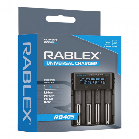 Зарядний пристрій Rablex RB405 4x18650 та ін. / від USB /