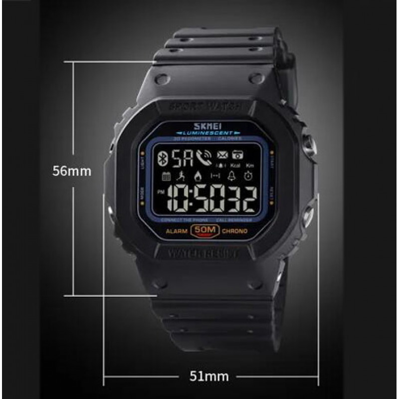 Часы наручные SKMEI 1629BK, BLACK, Smart Watch, 10259