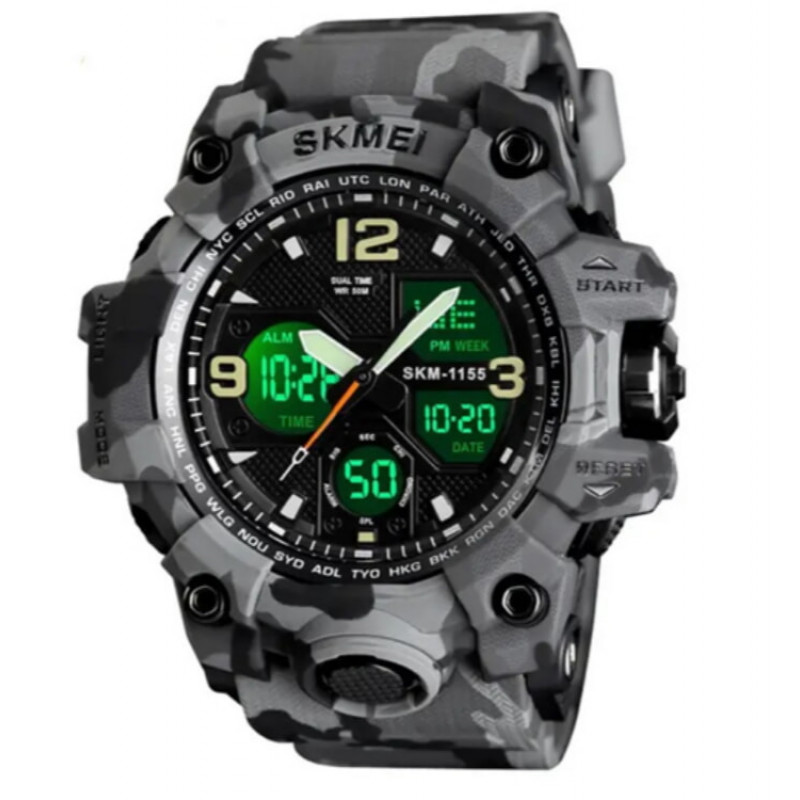 Годинники наручні SKMEI 1155BCMGY, СІРИЙ КАМУФЛЯЖ, 9789