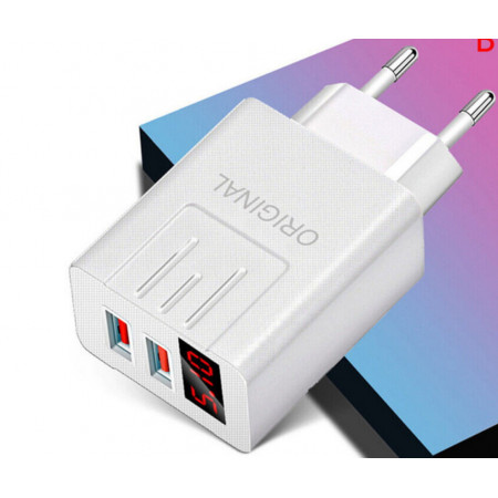 СЗУ Сетевое зарядное устройство PD APD-2S, 2*USB, LED