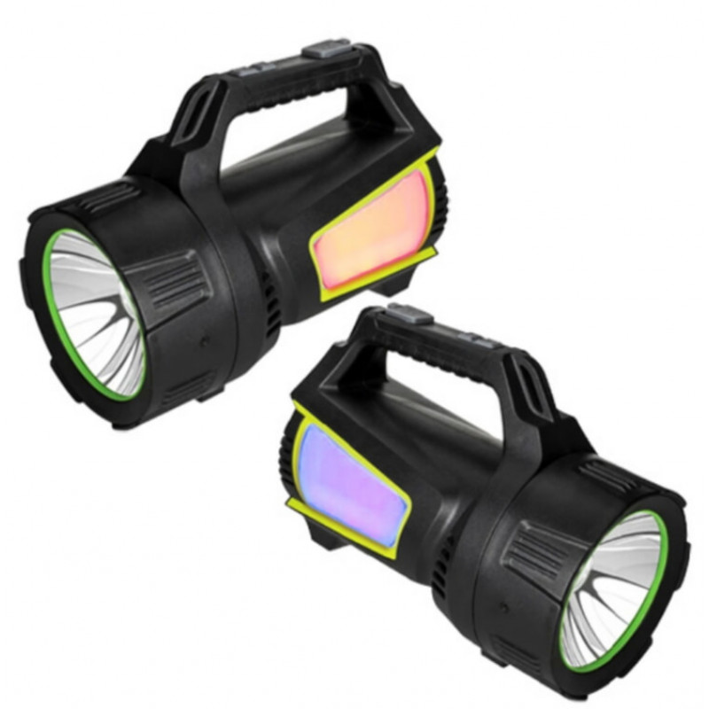 Ручний ліхтар T100A-10W+2COB, Білий, Червоний, Синій, power bank, 4x18650, ЗУ Type-C