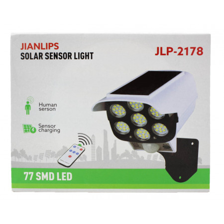 Уличный фонарь c солнечной панелью в виде камеры JLP-2178 / 77SMD / 7728