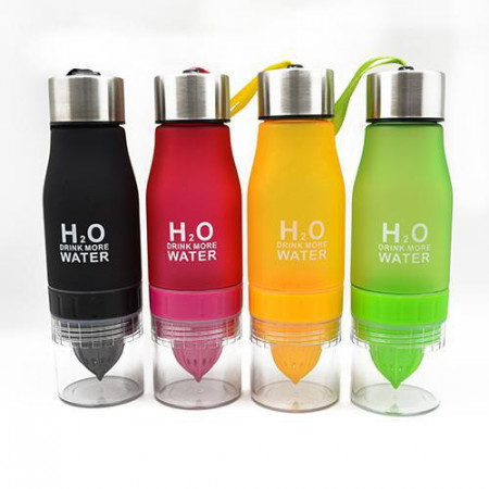Бутылка для воды с соковыжималкой H2O Water Bottle 650мл., разные цвета