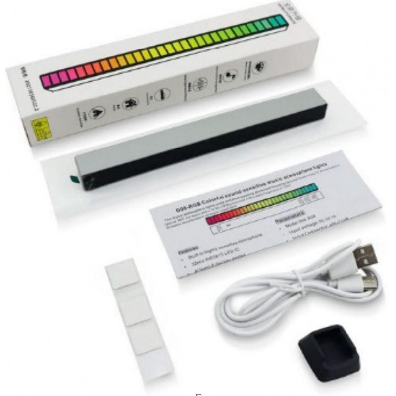 Светодиодный эквалайзер D08 - RGB, активируемый музыкой, 32-битный VU