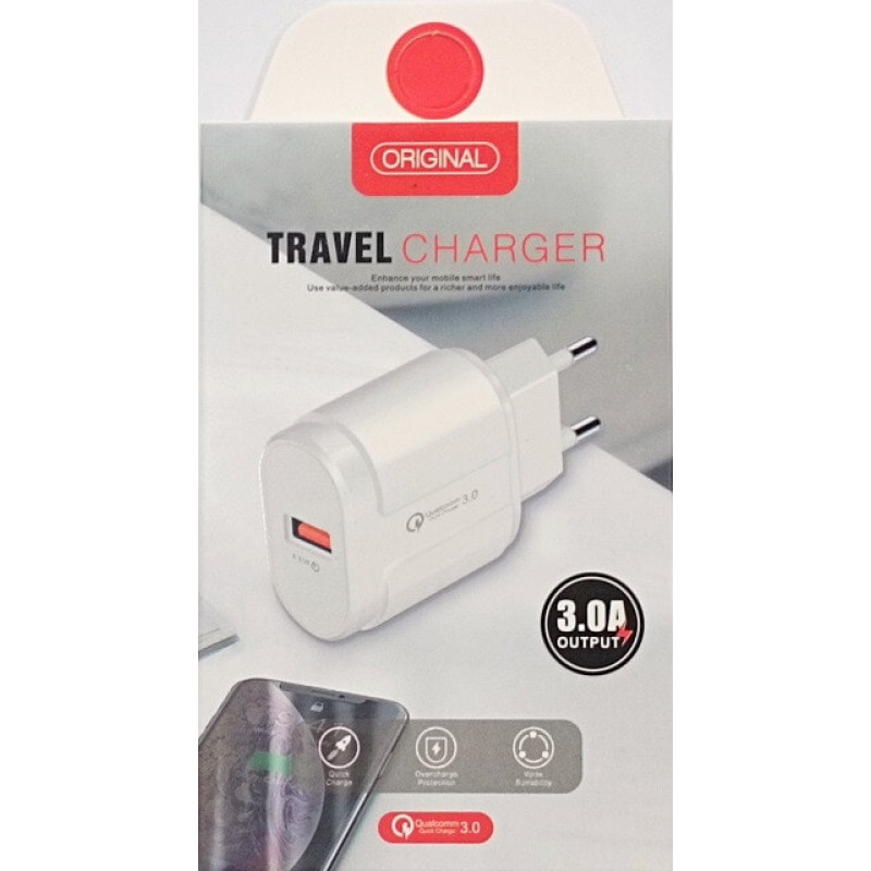 Сетевое зарядное устройство USB x 1 Fast 3.0A Original Travel / Model: 13-3