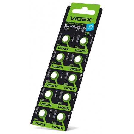 Батарейки-таблетки Videx AG11/LR721/, 1.5V блістер 10шт.