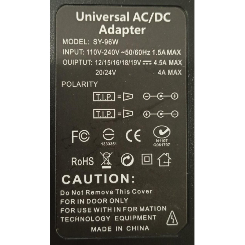 Сетевое зарядное устройство для ноутбука Laptop  Adapter SY-96W
