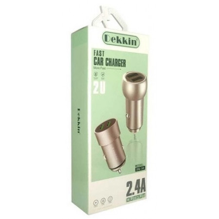 Автомобільне зарядне пристрій USB x 2 Dekkin DK-50, MicroUSB, DC5V-2.4A