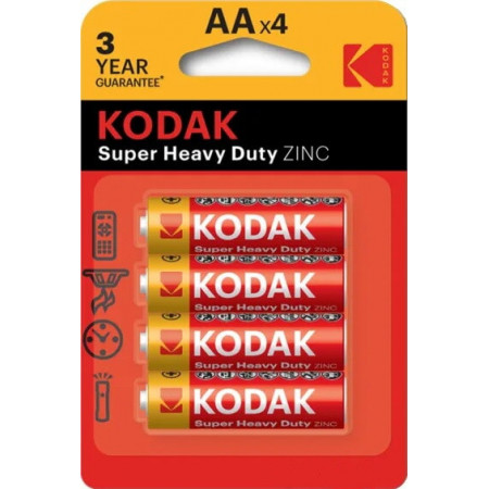 Батарейка KODAK Super Heavy Duty R6/AA сольова Блістер 4шт