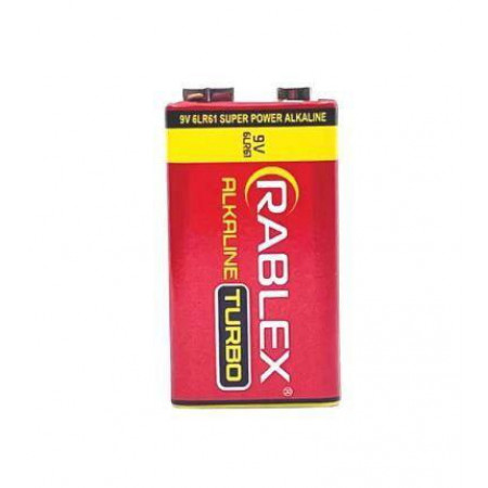 Батарейка Rablex Крона 6F22 / 9V / Лужна / TURBO / без блістера
