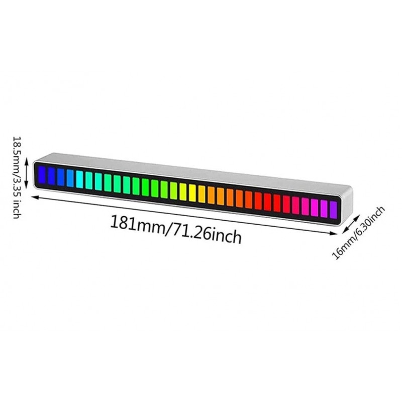 Светодиодный эквалайзер D08 - RGB, активируемый музыкой, 32-битный VU