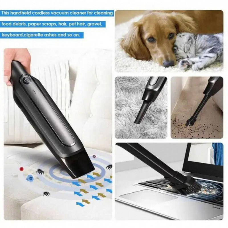 Пылесос для авто Car vacum cleaner JB-80 / аккумуляторный/ USB / 8032