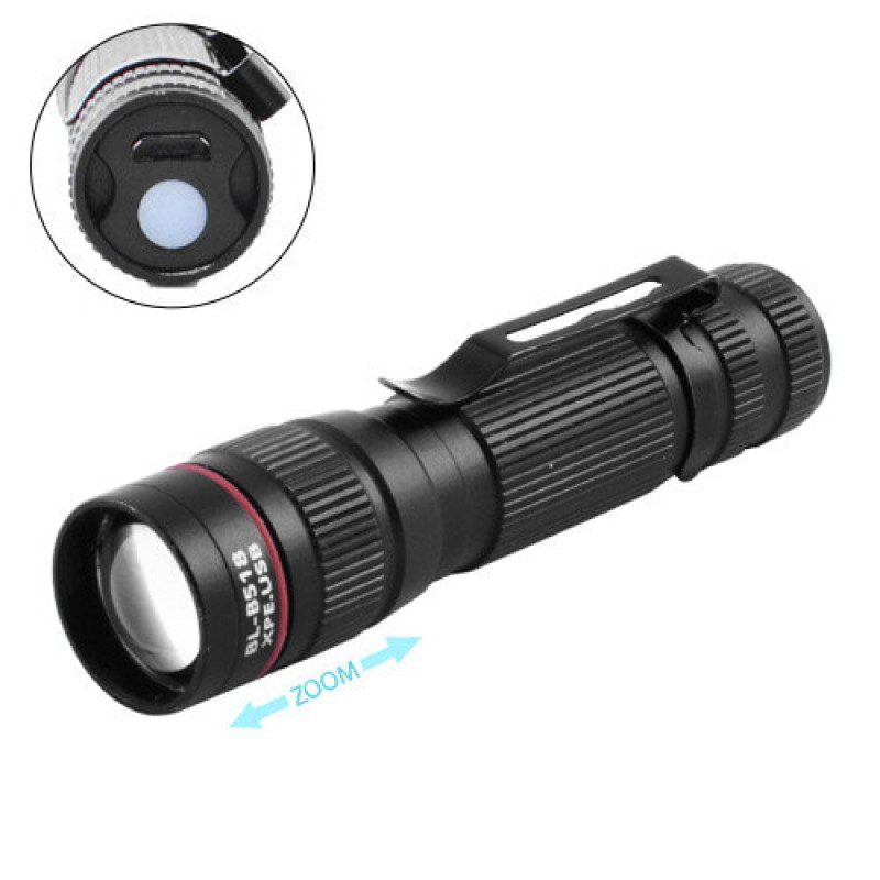 Ручний ліхтар X-Balog Police BL-B518, Li-ion, 1XPE+Cob, Zoom, ЗУ USB