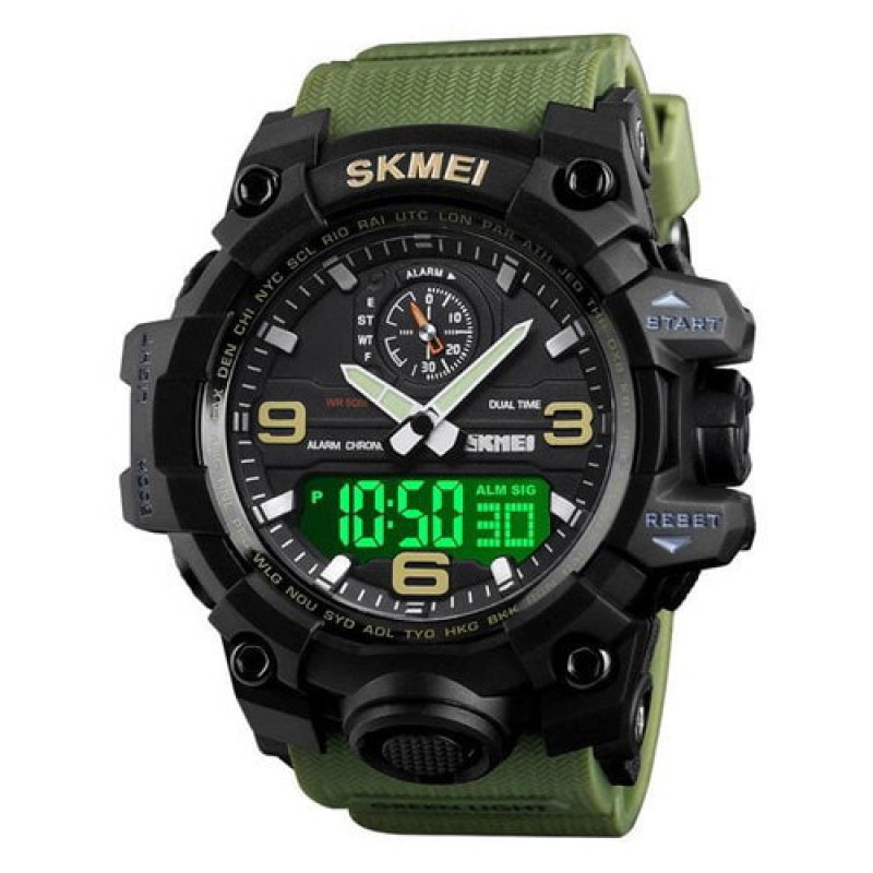 Часы наручные SKMEI 1586AG, ARMY GREEN, 9767