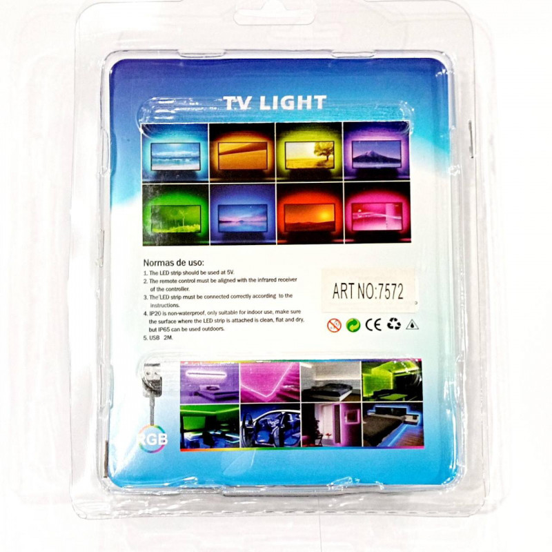 Світлодіодна стрічка RGB кольорова USB / 5050 / 7572 / 2 м