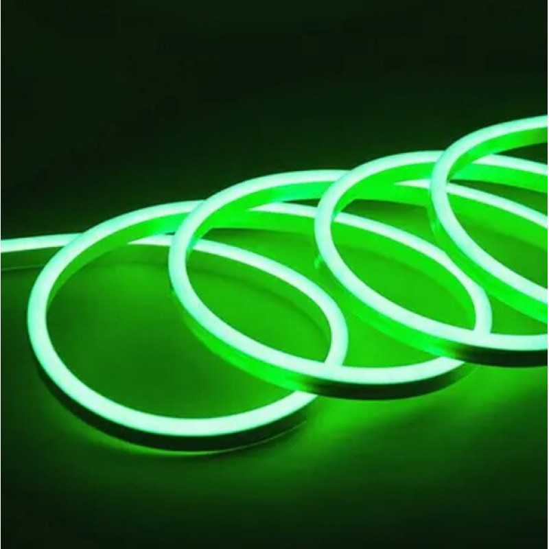 Лента силиконовая LED NEON Зеленая 5 м 12V-220V /0764