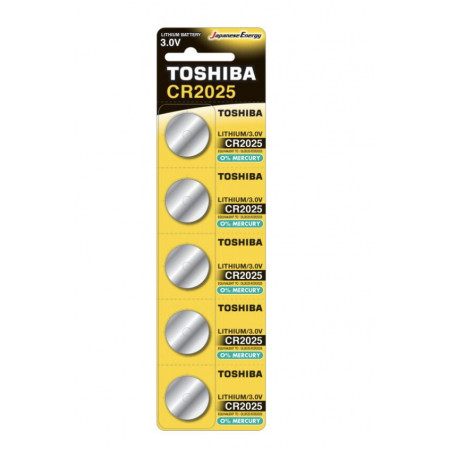 Батарейки-Таблетки Toshiba CR2025 / 3V блистер 5шт.