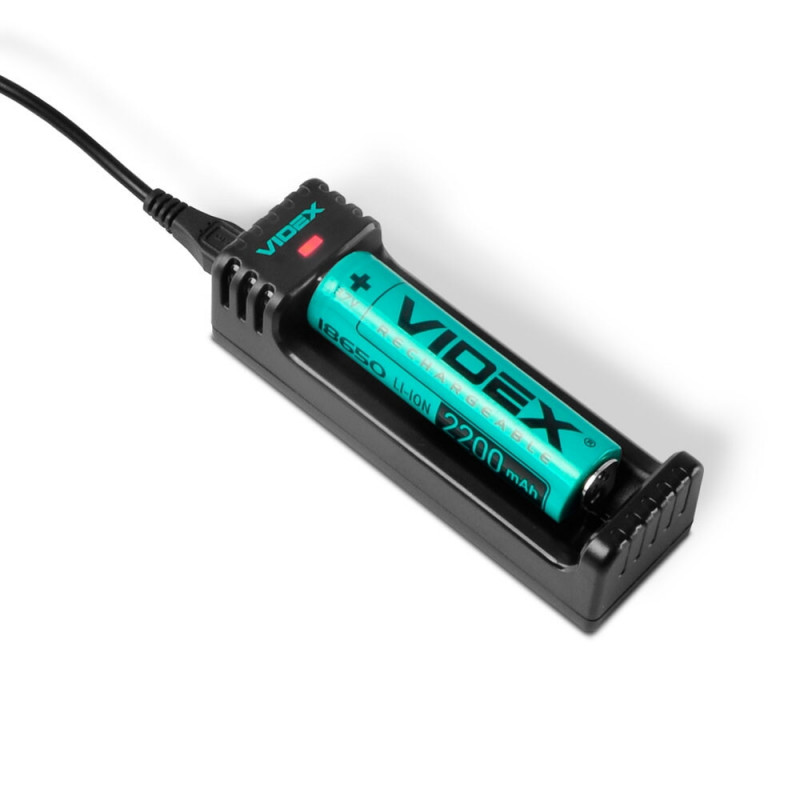 Зарядний пристрій 1x18650 і ін. / від USB / Videx VCH-U101