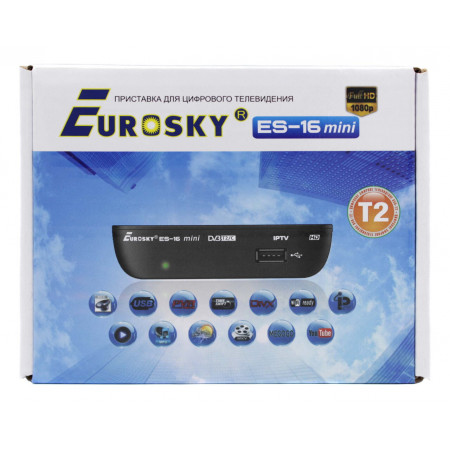 ТВ-ресивер тюнер Eurosky ES-16 mini / DVB-T 2 (Гарантия 1год)