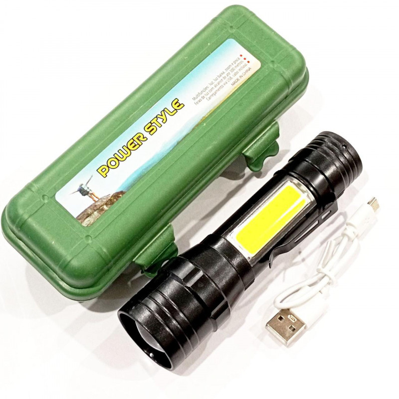 Ручний ліхтар Police BL-T6-19S, XPE COB, зум, microusb, вбудований акум