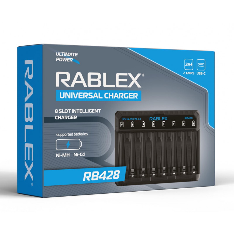 Зарядний пристрій Rablex RB428 на 8 AA/AAA R3/R6 1.2V