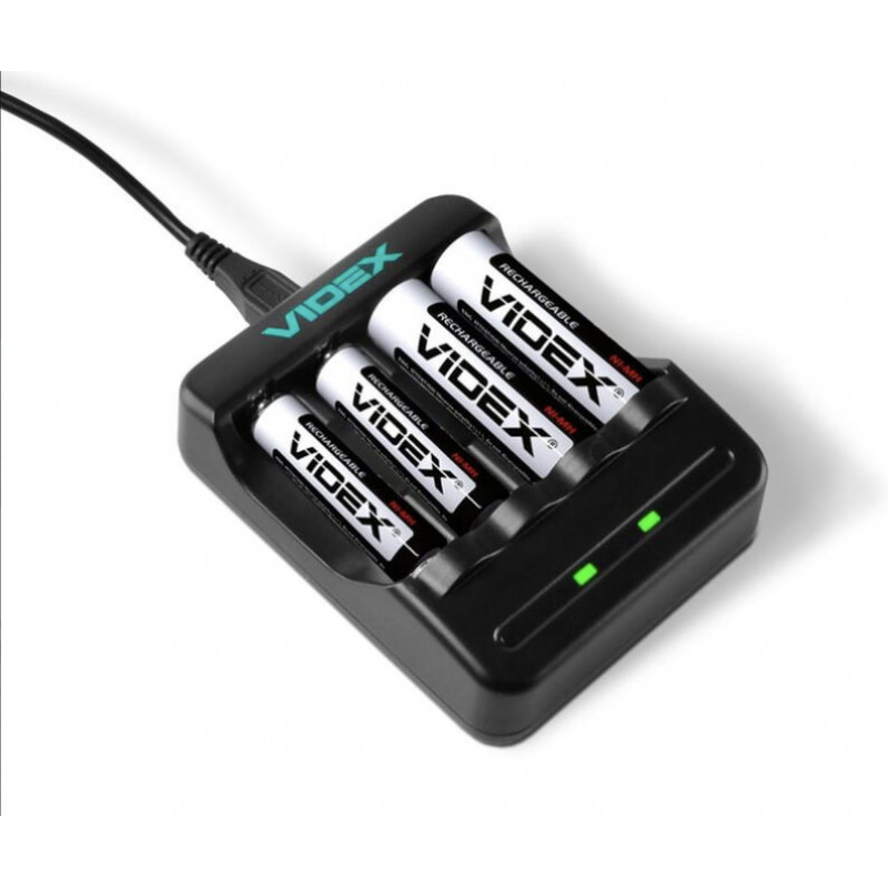 Зарядний пристрій 4x18650 / від USB / Videx N401