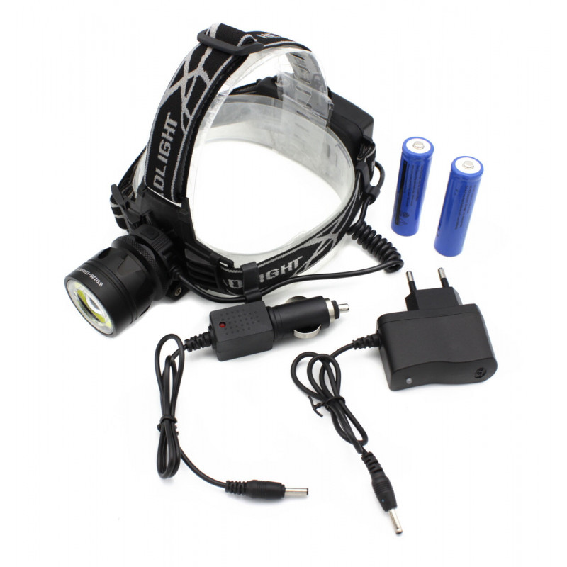 Налобний фонар PL126, Акк., T6 LED, Zoom, автомобільна зарядка