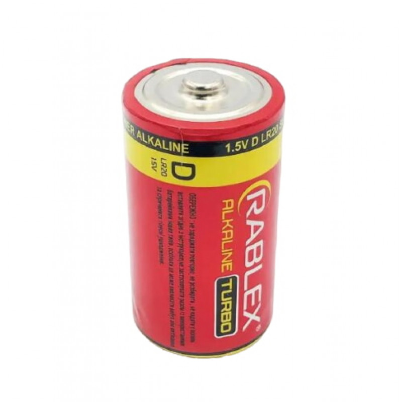 Батарейка Rablex LR20/D2/2шт, TURBO, Лужна