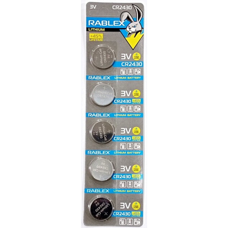 Батарейки-Таблетки Rablex CR2430/3V блистер 5шт.