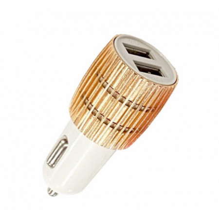 Автомобільне зарядне пристрій USB x 2 "Ребристе" 1A/2.1A