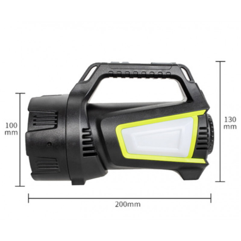 Ручний ліхтар T100A-10W+2COB, Білий, Червоний, Синій, power bank, 4x18650, ЗУ Type-C