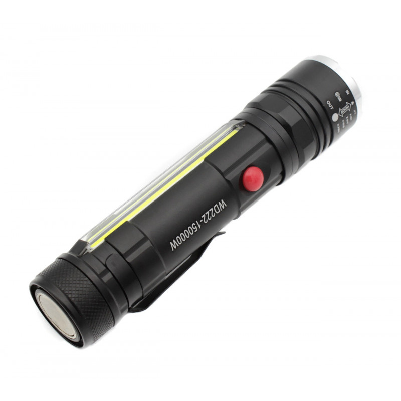 Ручний ліхтар Police RB222, T6-26, microUSB, Бокове підсвічування, Zoom, магніт