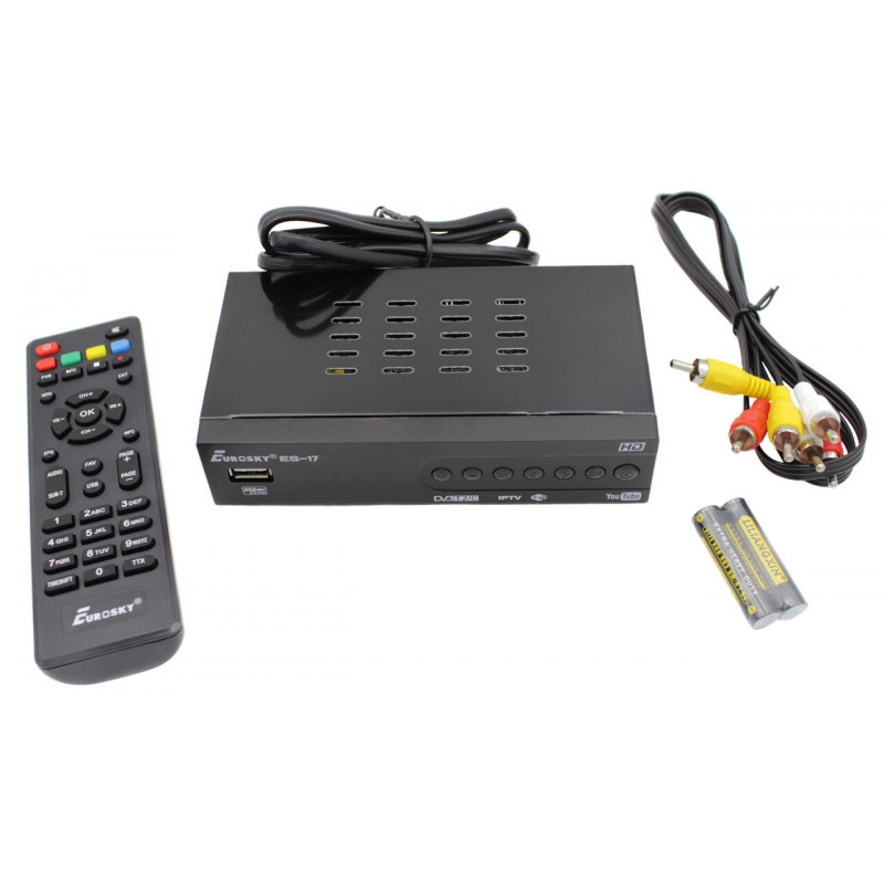 ТВ-ресивер тюнер Eurosky ES-17 / металический корпус / DVB-T 2 (Гарантия 1год)