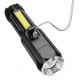 Ручний ліхтар 81022-XPE+COB, Li-Ion акумулятор, зум, ЗУ Type-C