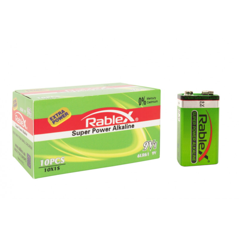 Батарейка Rablex Super Power Alkaline Крона 6F22 / 9V