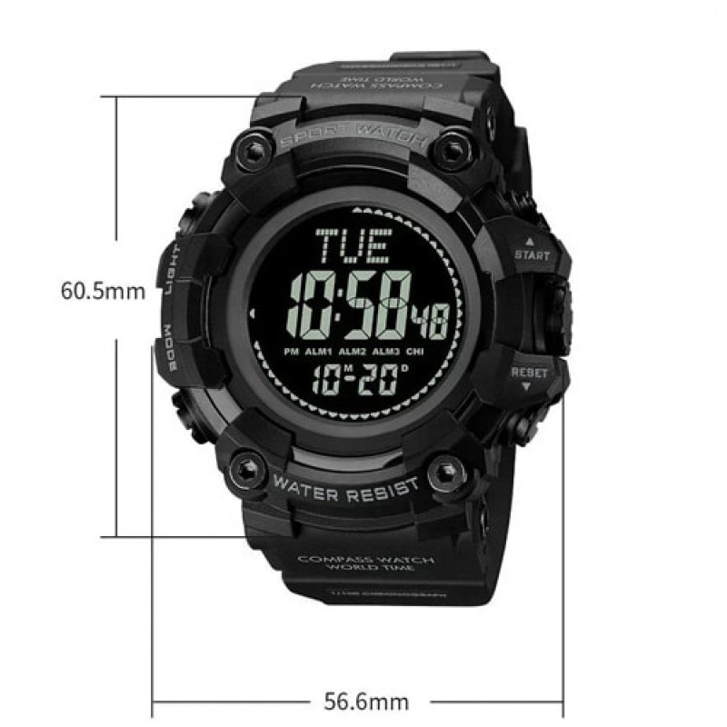 Часы наручные SKMEI 2037BK, BLACK, Compass, 10292