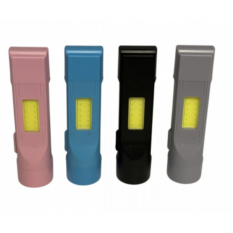 Ручний ліхтар PL-099, LED+COB, USB, акум.