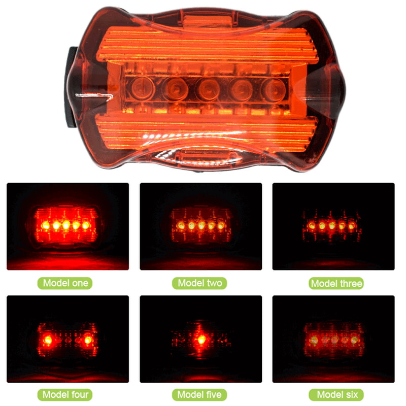 Велосипедний задній фонарик мигалка на батарейках 198-5LED, 2xAAA