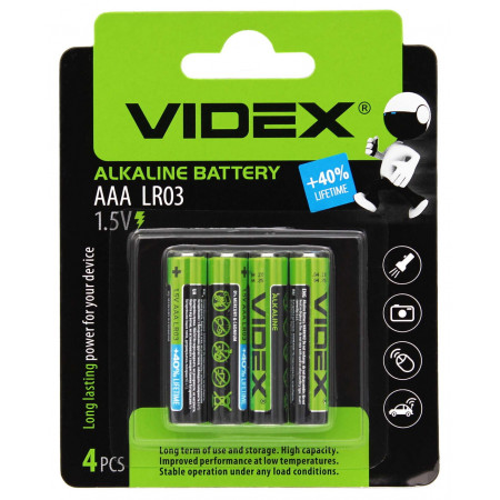 Батарейка Videx LR3/AAA / ALKALINE Блистер